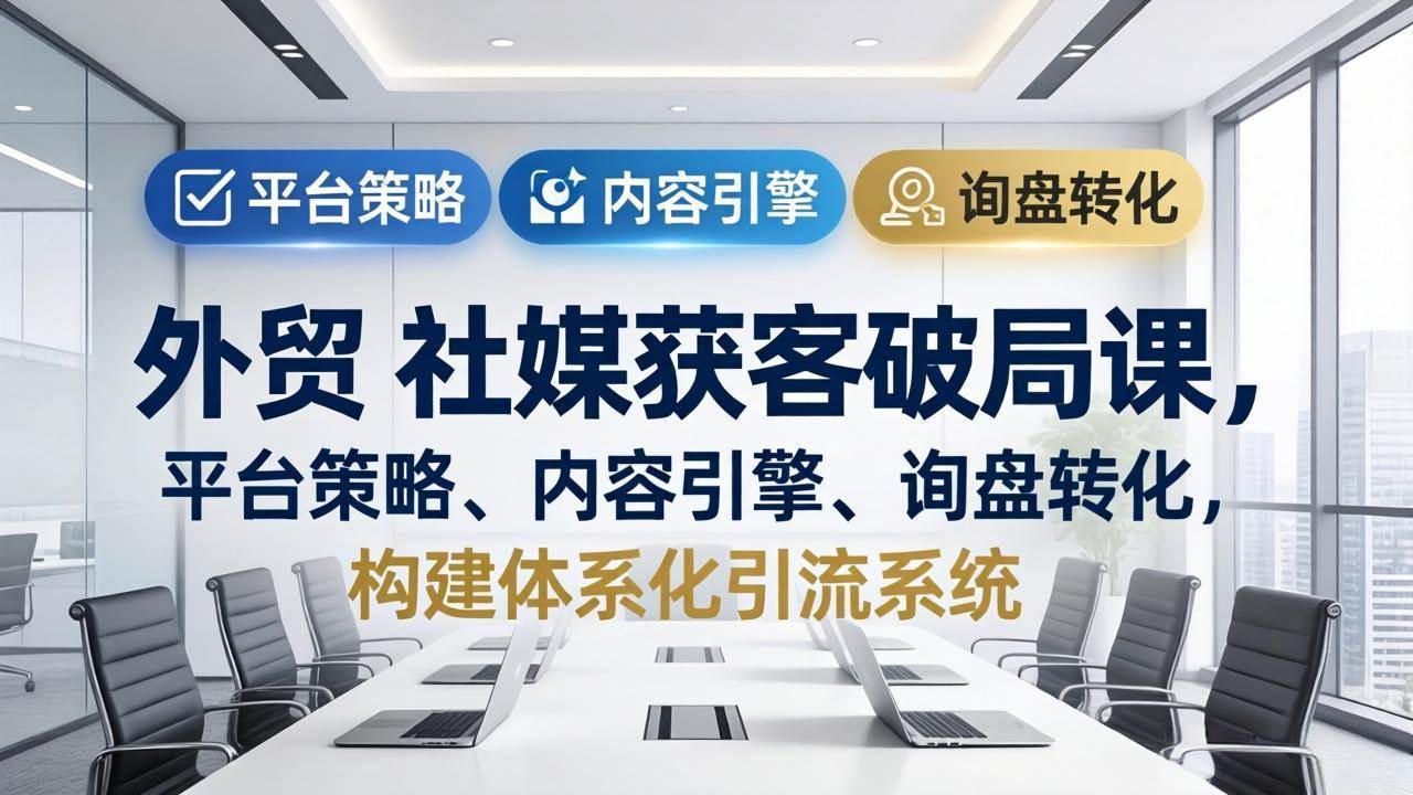 （17901期）外贸 社媒获客破局课，平台策略、内容引擎、询盘转化，构建体系化引流系统（更新26年3月）-研习库