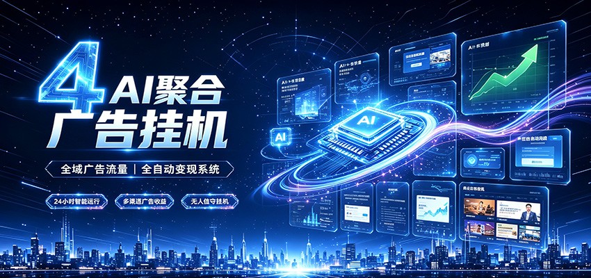 全域广告流量聚合，AI无人挂机稳赚佣金，打造长期稳定被动收入副业-研习库