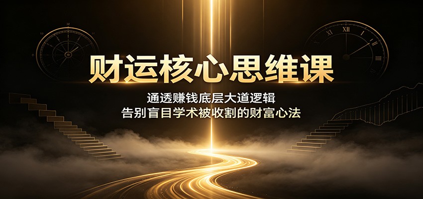 财运核心思维课:通透赚钱底层大道逻辑,告别盲目学术被收割的财富心法-研习库