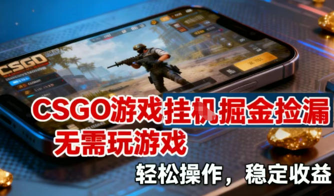CSGO游戏挂G掘金捡漏，不需要玩游戏，操作简单，收益稳定【揭秘】-研习库