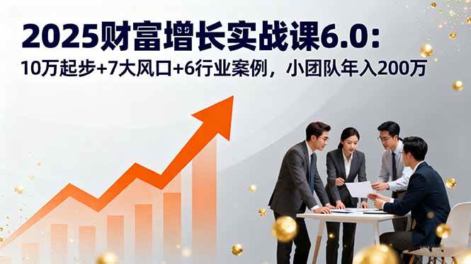 图片[1]-（16004期）2025财富增长实战课6.0：10万起步+7大风口+6行业案例，小团队年入200万-研习库