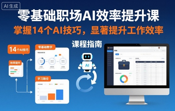 零基础职场AI效率提升课,掌握14个AI技巧,显著提升工作效率-研习库