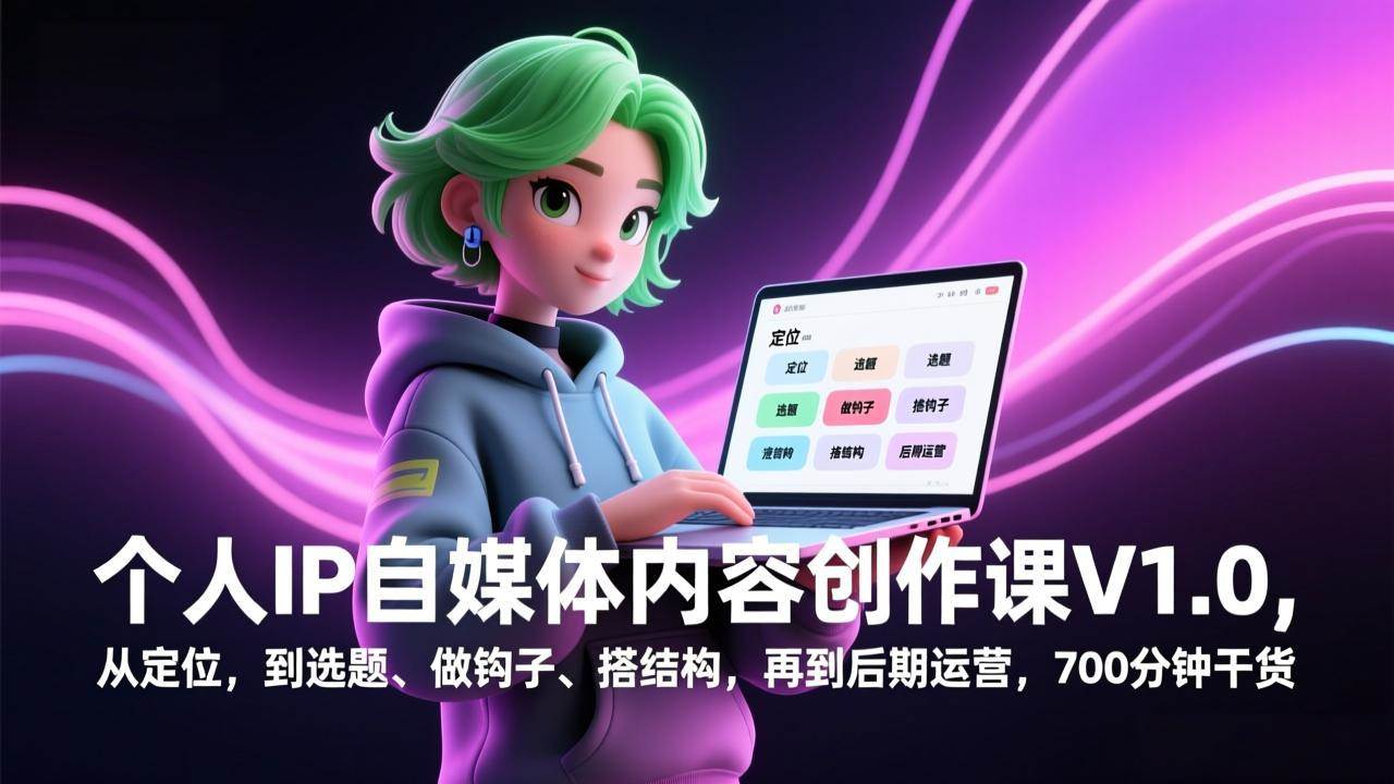 （17331期）个人IP自媒体内容创作课V1.0，从定位，到选题、做钩子、搭结构，再到后期运营，700分钟干货-研习库