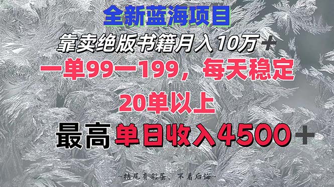 (12512期)靠卖绝版书籍月入10W+,一单99-199,一天平均20单以上,最高收益日入4500+-研习库