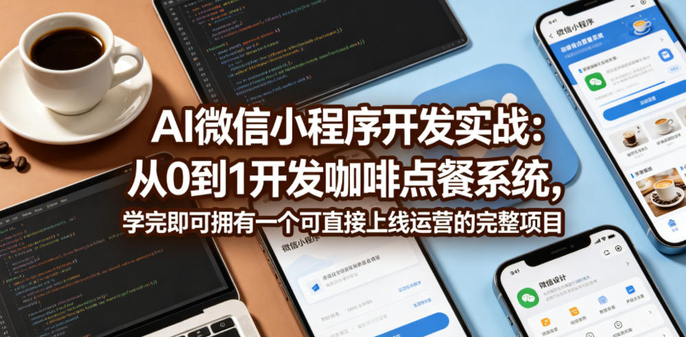 AI微信小程序开发实战：从0到1开发咖啡点餐系统，学完即可拥有一个可直接上线运营的完整项目-研习库
