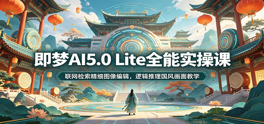 即梦AI5.0 Lite全能实操课:联网检索精细图像编辑,逻辑推理国风画面教学-研习库