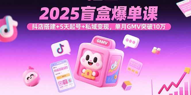 图片[1]-（15922期）2025盲盒爆单课，抖店搭建+5天起号+私域变现，单月GMV突破10万-研习库