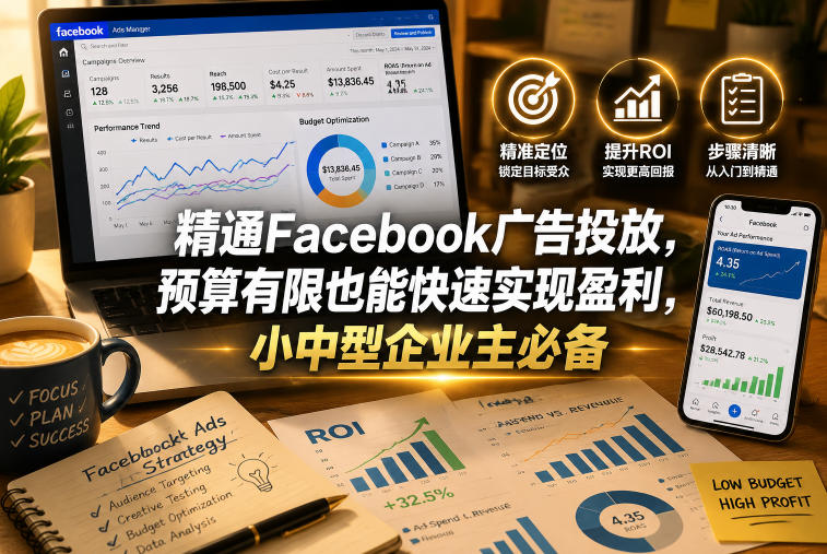 精通Facebook广告投放,预算有限也能快速实现盈利,小中型企业主必备【原创双语字幕】-研习库