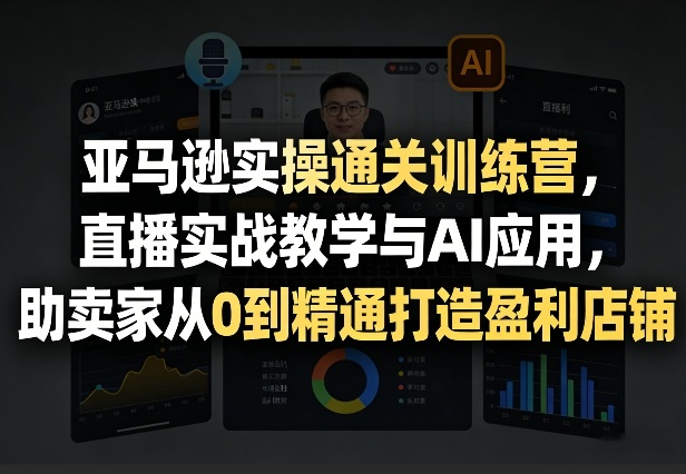 亚马逊实操通关训练营，直播实战教学与AI应用，助卖家从0到精通打造盈利店铺（更新4月2日）-研习库
