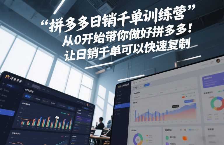 拼多多日销千单训练营,从0开始带你做好拼多多,让日销千单可以快速复制(更新26年2月)-研习库