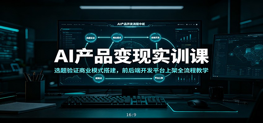 AI产品变现实训课：选题验证商业模式搭建，前后端开发平台上架全流程教学-研习库