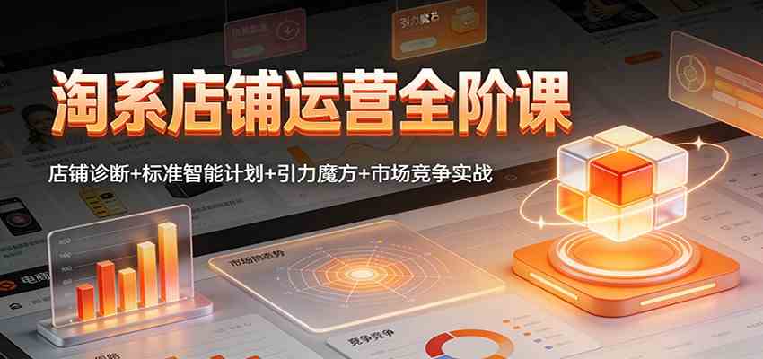 淘系店铺运营全阶课：店铺诊断+标准智能计划+引力魔方+市场竞争实战-研习库