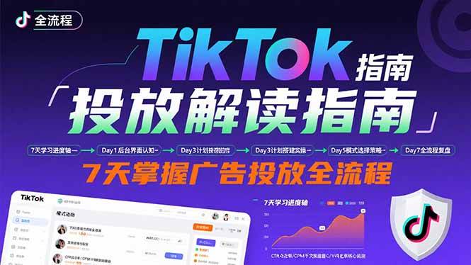 (15753期)TikTok投放解读指南:后台操作/计划建立/模式选择,7天掌握广告投放全流程-研习库