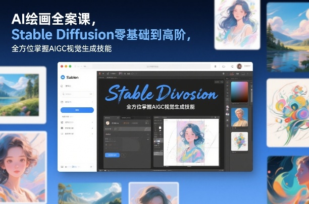 AI绘画全案课,Stable Diffusion零基础到高阶,全方位掌握AIGC视觉生成技能-研习库