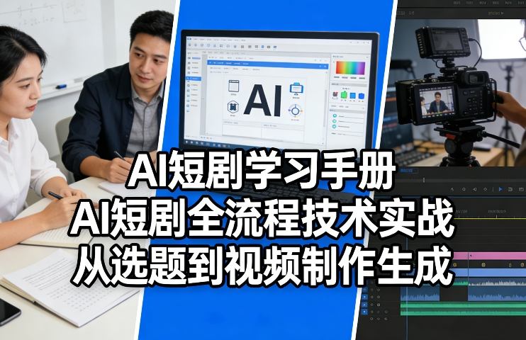 AI短剧学习手册，AI短剧全流程技术实战，从选题到视频制作生成-研习库