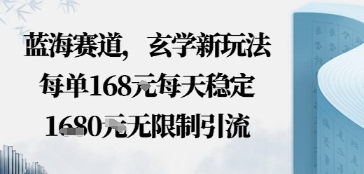 蓝海赛道，玄学新玩法每单168米，每天稳定多张收益，无限制引流可以过豆荚玩法