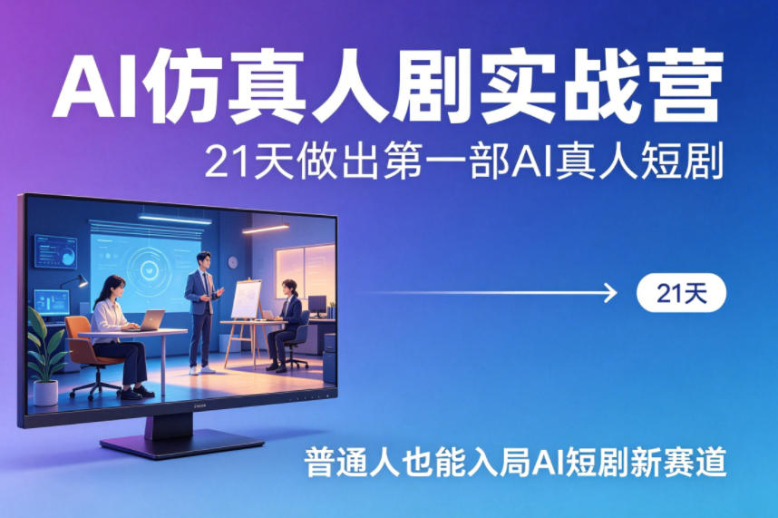 AI仿真人剧实战营，21天做出第一部AI真人短剧，普通人也能入局AI短剧新赛道（更新）-研习库