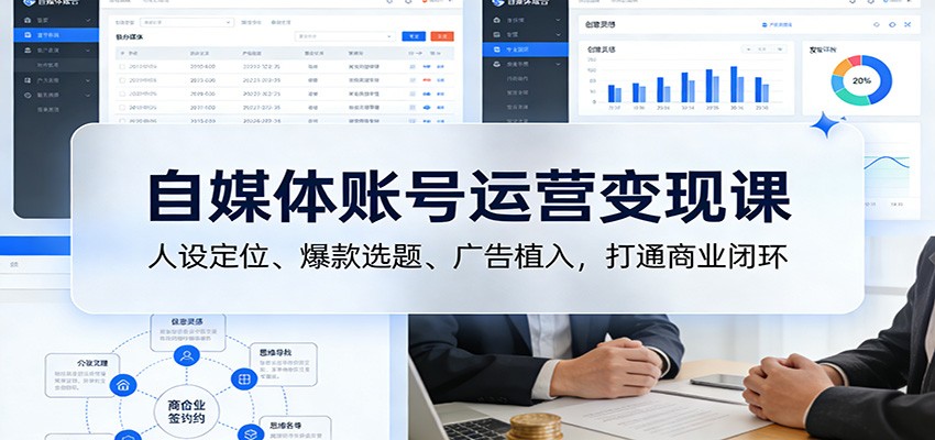 自媒体账号运营变现课：人设定位、爆款选题、广告植入，打通商业闭环-研习库