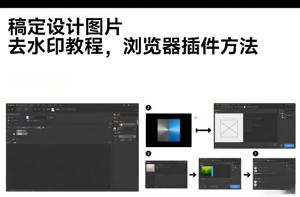 稿定设计图片去水印教程,浏览器插件方法