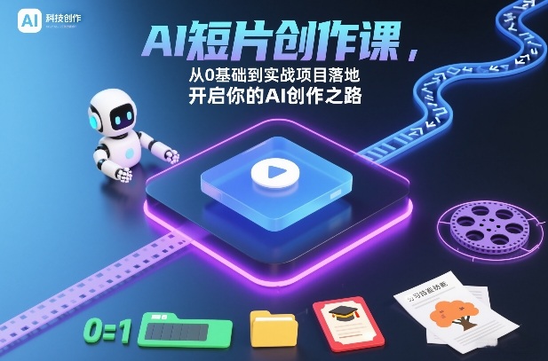 AI短片创作课,从0基础到实战项目落地,开启你的AI创作之路(更新)-研习库