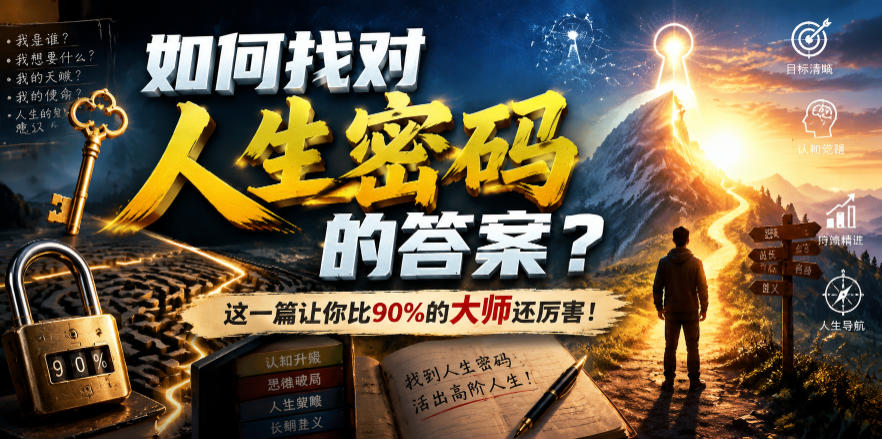 付费文章:如何找对人生密码的答案?这一篇让你比90%的大师还厉害!-研习库