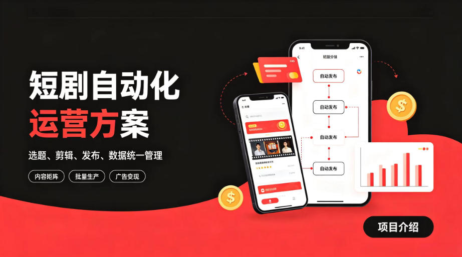 快手全自动短剧矩阵项目|自动化分发,流量持续变现【揭秘】-研习库