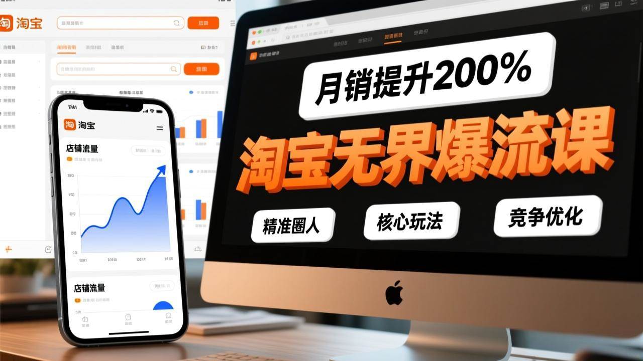 (17132期)淘宝无界爆流课,精准圈人、核心玩法、竞争优化,快速引爆店铺流量,月销提升200%-研习库