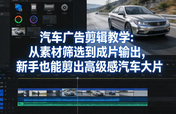 汽车广告剪辑教学：从素材筛选到成片输出，新手也能剪出高级感汽车大片-研习库