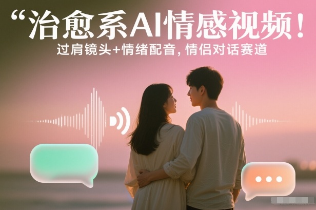 治愈系AI情感视频！过肩镜头+情绪配音，情侣对话赛道-研习库