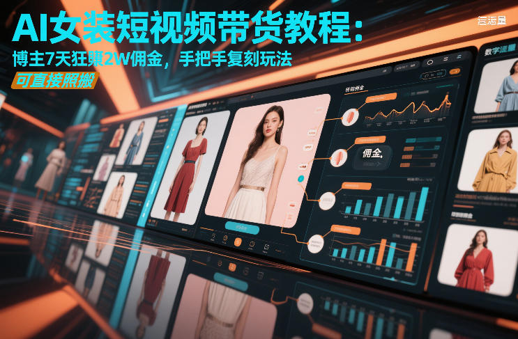 AI女装短视频带货教程:博主7天狂賺2W佣金,手把手复刻玩法,可直接照搬-研习库