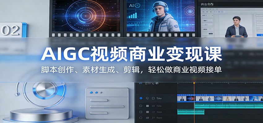 AIGC视频商业变现课：脚本创作、素材生成、剪辑，轻松做商业视频接单-研习库
