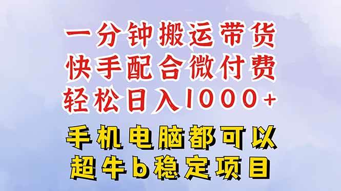 图片[1]-（16285期）快手黑科技一分钟搬运带货，一刀不剪过原创，微付费投流玩法，轻松日入…-研习库