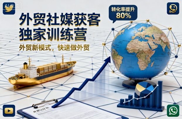 外贸社媒获客独家训练营,外贸新模式,快速做外贸(更新26年3月)-研习库