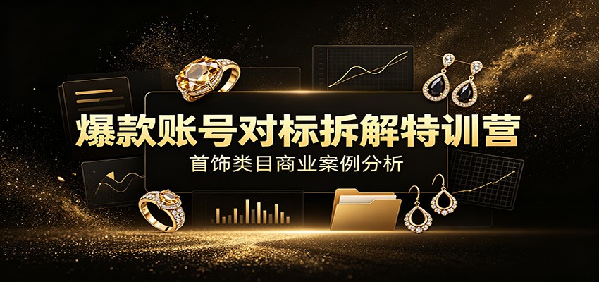 爆款账号对标拆解特训营:首饰类目商业案例分析,配套完整资料内容-研习库