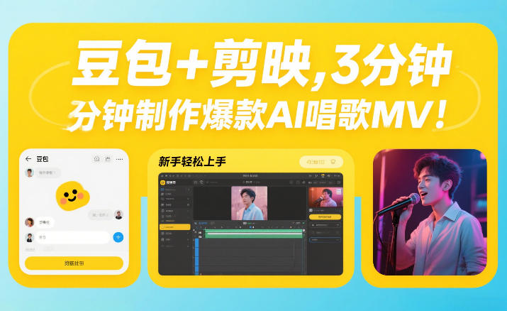 豆包+剪映，3分钟制作爆款AI唱歌MV，新手轻松上手-研习库