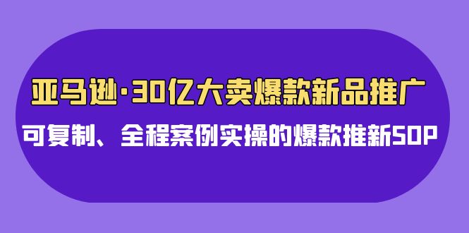 亚马逊30亿大卖爆款新品推广,可复制、全程案例实操的爆款推新SOP-研习库