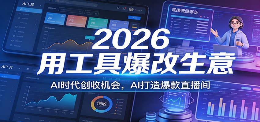 2026用工具爆改生意，AI时代创收机会，AI打造爆款直播间-研习库