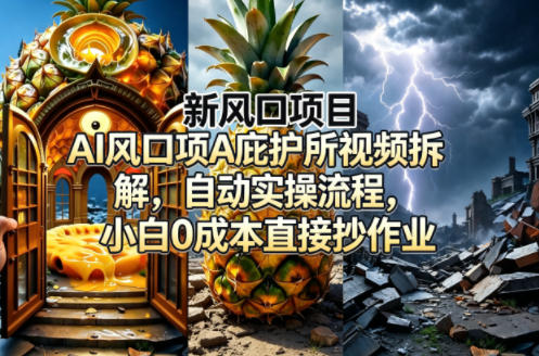 新风口项目AI庇护所视频拆解，自动实操流程，小白0成本直接抄作业-研习库