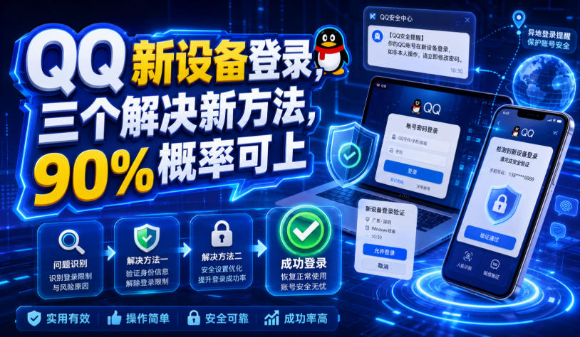 QQ新设备登录，三个解决新方法，90%概率可上-研习库