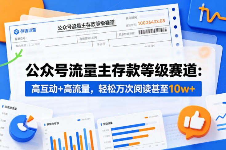 公众号流量主之存款等级赛道，高互动+高流量，轻松达到万次阅读，甚至10w+-研习库