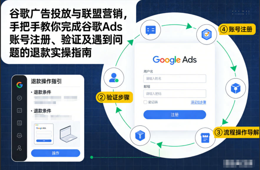 谷歌广告投放与联盟营销，手把手教你完成谷歌Ads账号注册、验证及遇到问题的退款实操指南-研习库