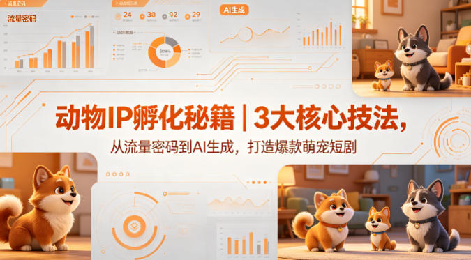 动物IP孵化秘籍｜3大核心技法，从流量密码到AI生成，打造爆款萌宠短剧-研习库