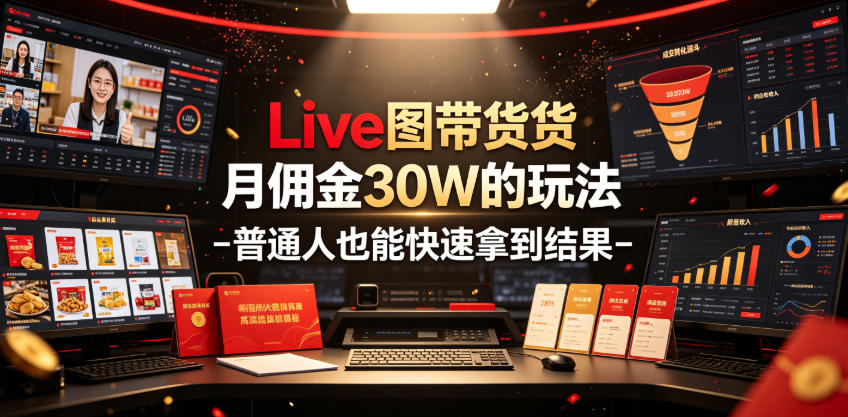 Live图带货月佣金30W的玩法-普通人也能快速拿到结果-研习库