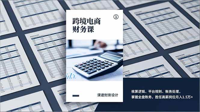 （17036期）跨境电商财务课，核算逻辑、平台规则、账务处理，掌握全盘账务，胜任高薪岗位月入1.5万+-研习库