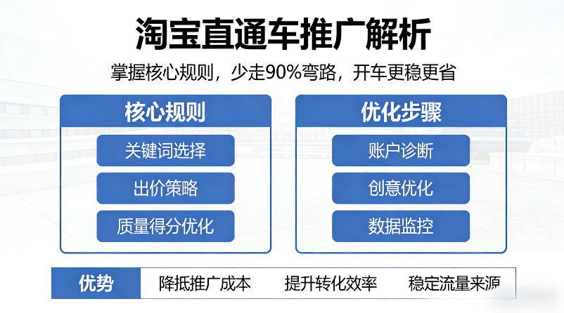 淘宝直通车推广解析，掌握核心规则，少走90%弯路，开车更稳更省-研习库