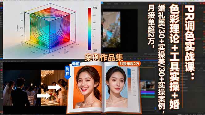 图片[1]-（16336期）PR调色实战课：色彩理论+工具实操+婚礼医美/30+实操案例，月接单超2万-研习库