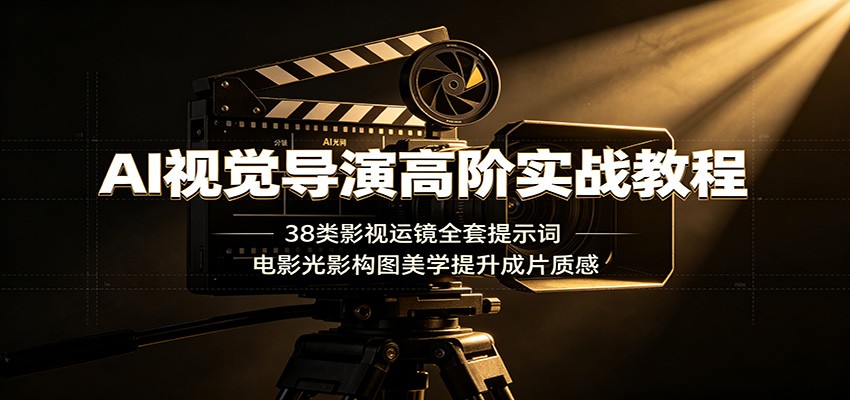 AI视觉导演高阶实战教程:38类影视运镜全套提示词,电影光影构图美学提升成片质感-研习库