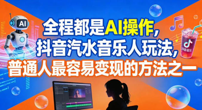 全程都是AI操作，抖音汽水音乐人玩法，普通人最容易变现的方法之一-研习库