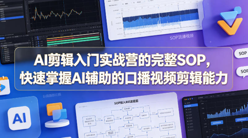 AI剪辑入门实战营的完整SOP，快速掌握AI辅助的口播视频剪辑能力-研习库