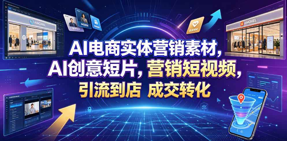 AI电商实体营销素材，AI创意短片，高效打造营销短视频，轻松引流到店，稳定提升门店客流与成交转化-研习库
